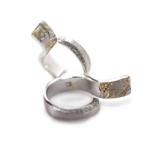Tsuji-ga-hana[辻が花] – K18 Diamonds Japanese Engraving Ring
