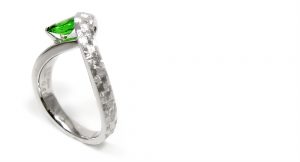 Pt900　Tavorite (Green Garnet）Ring custom made shinkostudio