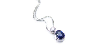 Pt Sapphire pendant custom made