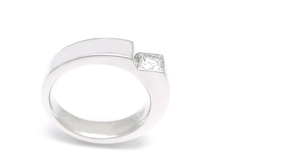 Pt900 Diamond Custom-order Ring Simple