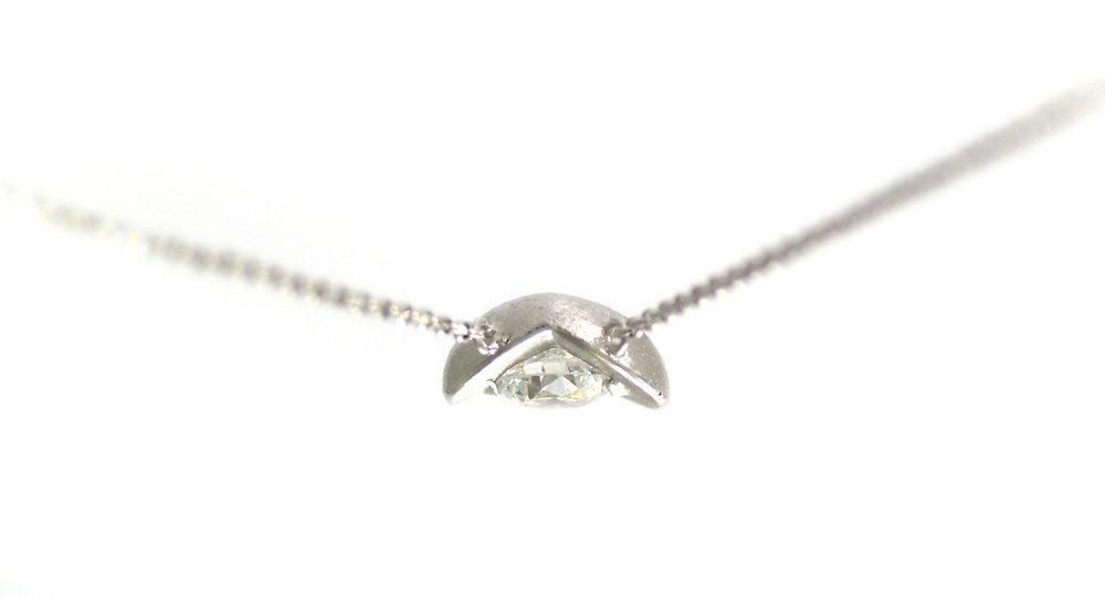 K18WG Diamond Pendant custom made SHINKO STUDIO
