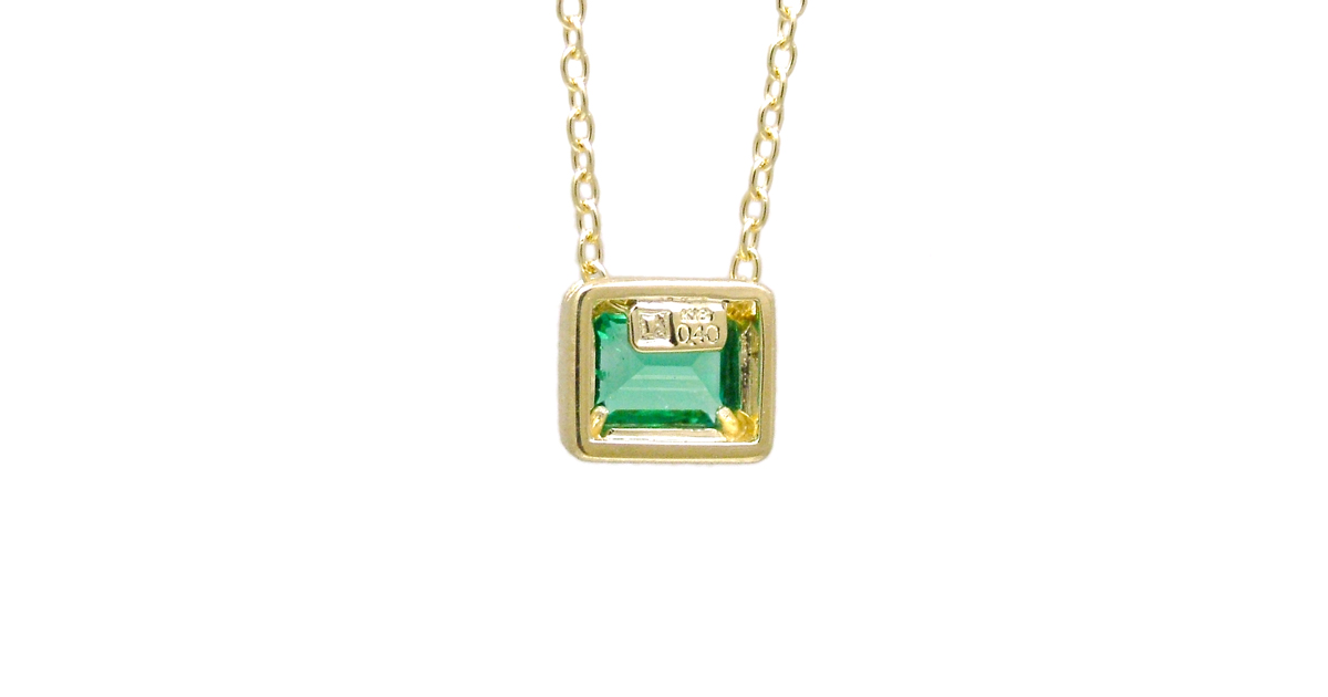 K18YG Emerald Pendant Custom Made jewelry SHINKO STUDIO 