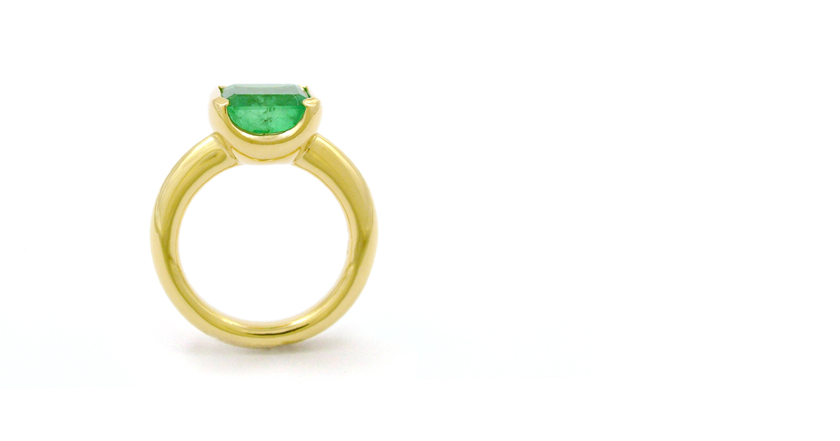 K18YG Emerald Ring Custom made SHINKO STUDIO