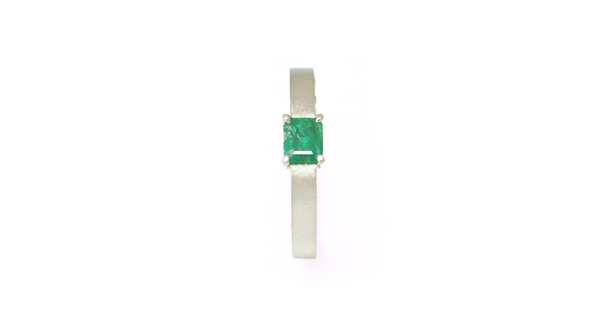 Pt900 Emerald Diamonds Ring Custom Order SHINKO STUDIO