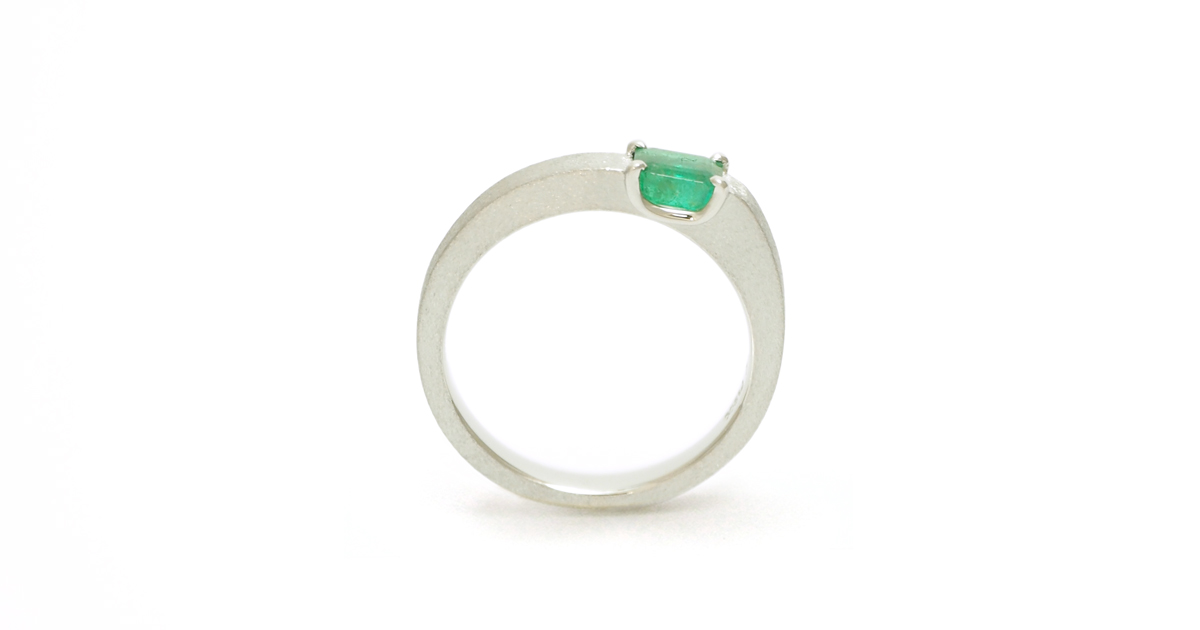 Pt900 Emerald Diamonds Ring Custom Order SHINKO STUDIO