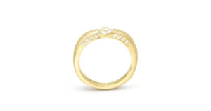 K18 Diamonds Ring with setting diamonds on the side SHINKO STUDIO Custom Order