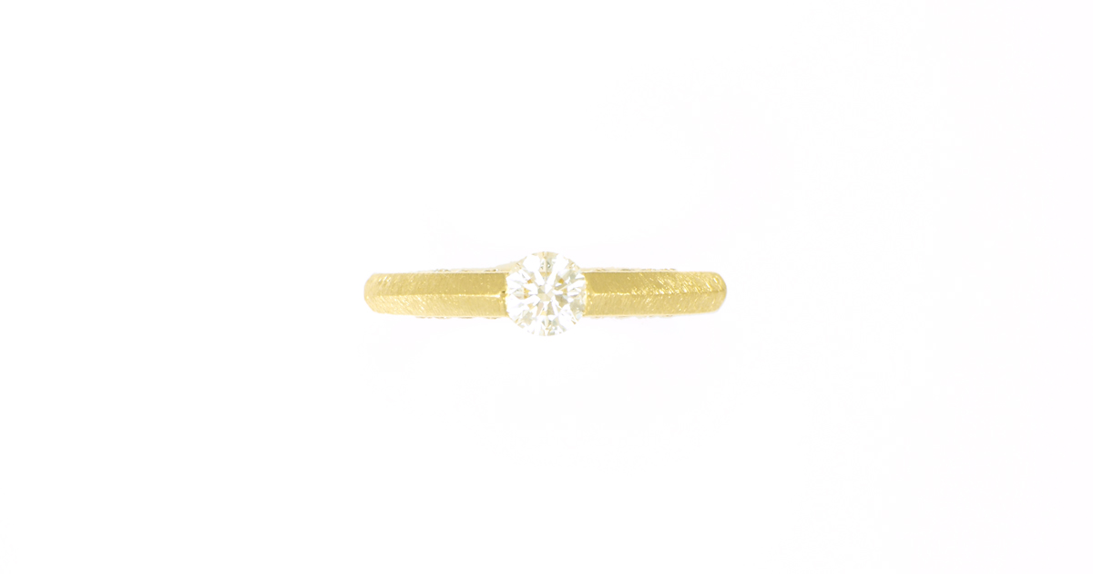 K18 Diamonds Ring with setting  diamonds on the side SHINKO STUDIO Custom Order
