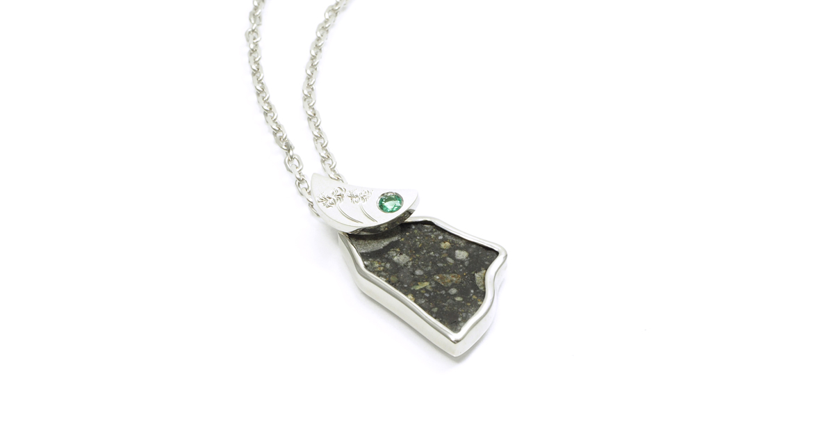 Silver meteorite pendant custom order SHINKO STUDIO