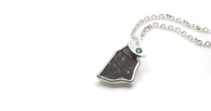 Silver meteorite pendant custom order SHINKO STUDIO
