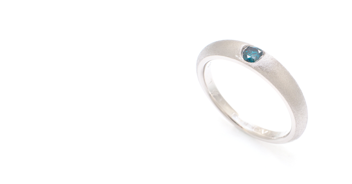 Pt950 blue diamond ring custom order SHINKO STUDIO