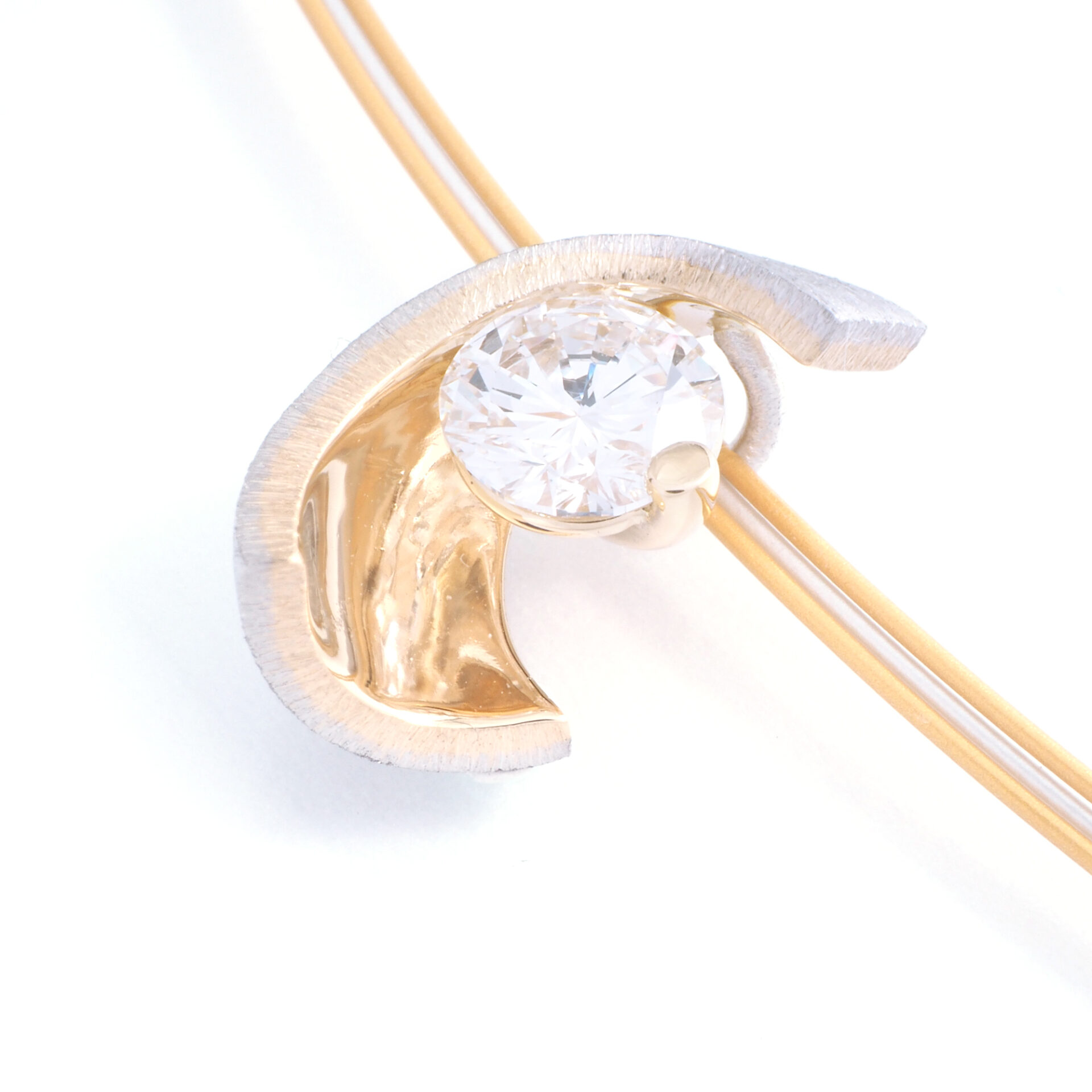 Pt950, K18 two-tone color Diamond Pendant Custom made SHINKO STUDIO