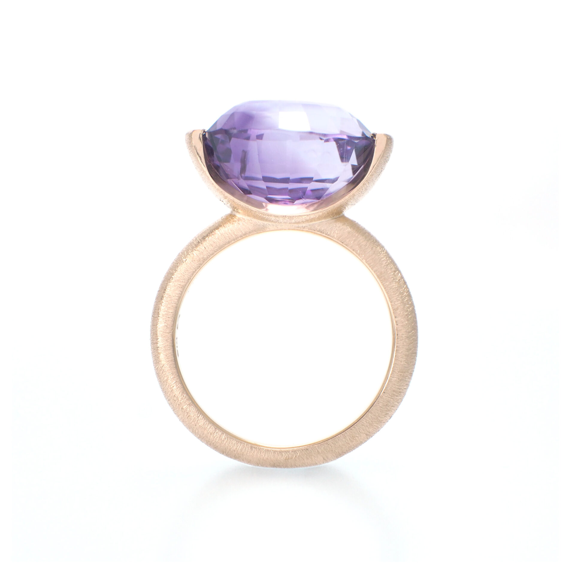 K18 Amethyst Ring from side Custom Order SHINKO STUDIO