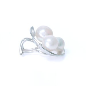 Pt950 Pearl Earrings with Japanese Engraving Bespoke