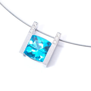 Sterling Silver Blue Topaz Pendant Bespoke