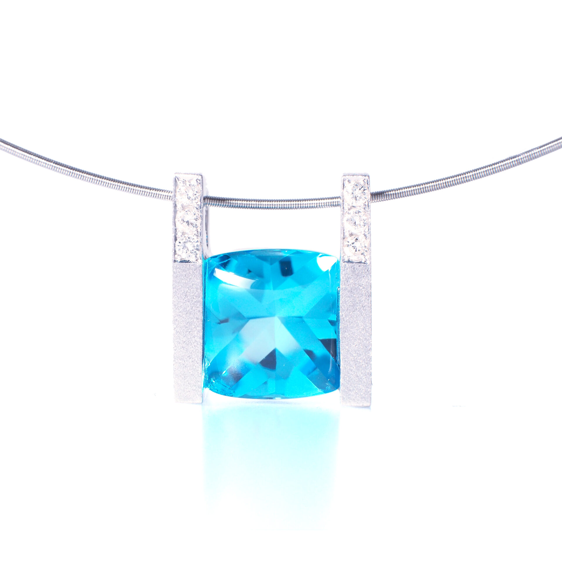 Sterling Silver Blue Topaz Pendant Bespoke