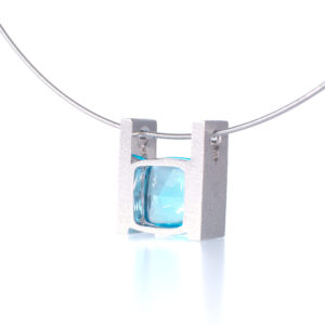 Sterling Silver Blue Topaz Pendant Bespoke