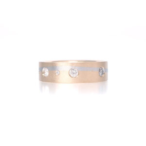 Pt900, K18YG Two-tone Color Diamonds Ring Bespoke