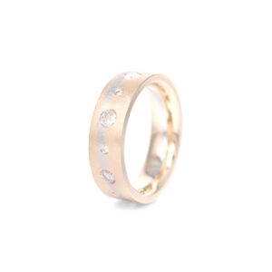 Pt900, K18YG Two-tone Color Diamonds Ring Bespoke