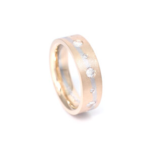 Pt900, K18YG Two-tone Color Diamonds Ring Bespoke