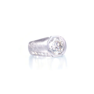 Pt950 Diamonds Signet Ring for Men Bespoke