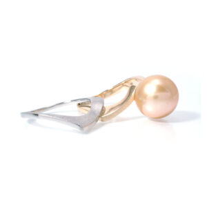 18K South Sea Pearl Ring & Pt950 Stacking Ring Set Bespoke