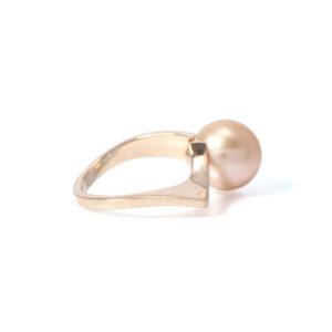 18K South Sea Pearl Ring & Pt950 Stacking Ring Set Bespoke