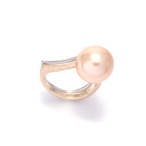 18K South Sea Pearl Ring & Pt950 Stacking Ring Set Bespoke