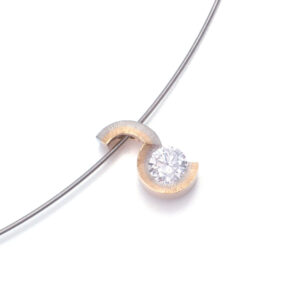 Pt950/K18 Two-tone Color Diamond Pendant Bespoke