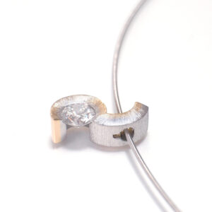 Pt950/K18 Two-tone Color Diamond Pendant Bespoke