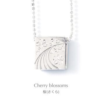 Gekko Necklace :: Moonlight engraving sakura Cherry Blossom SHINKOSTUDIO