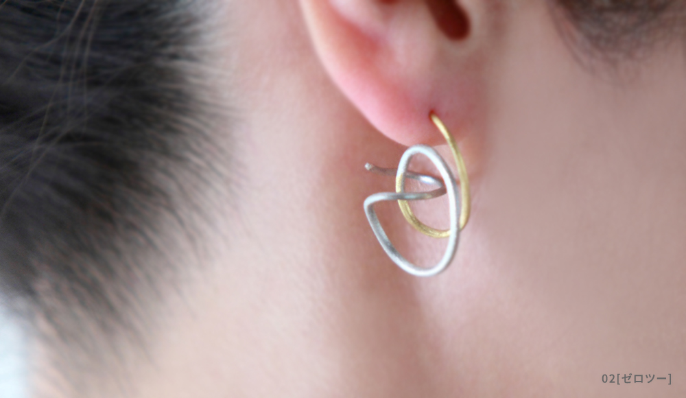 Ryu 02[zero two] SV925 K18 Plated Earrings SHINKO STUDIO